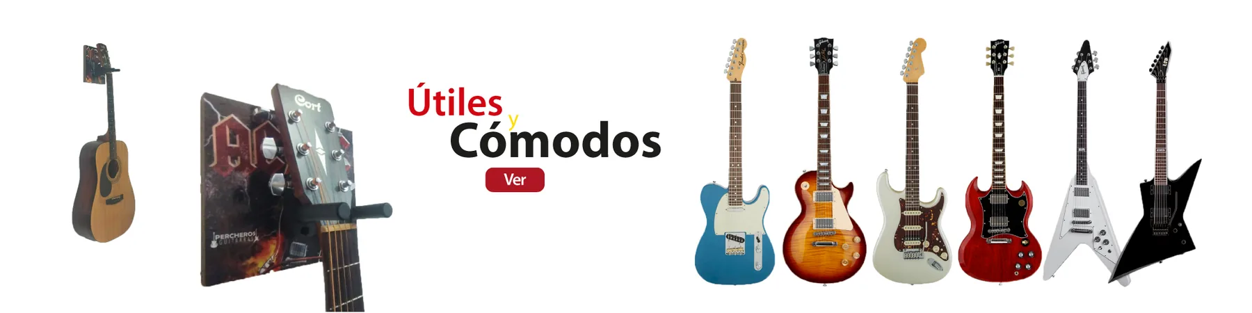 Percheros útiles y cómodos con temática musical de guitarras
