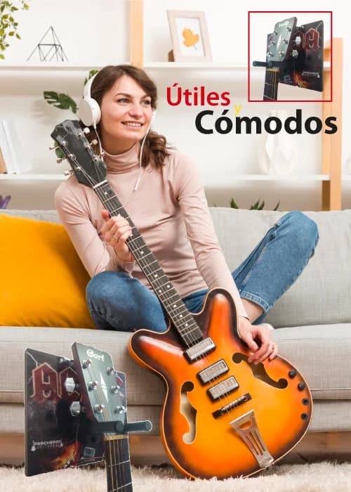 Percheros útiles y cómodos con temática musical de guitarras