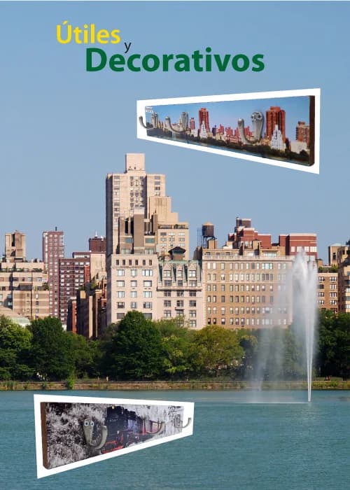 Percheros decorativos con paisajes de ciudad para el hogar