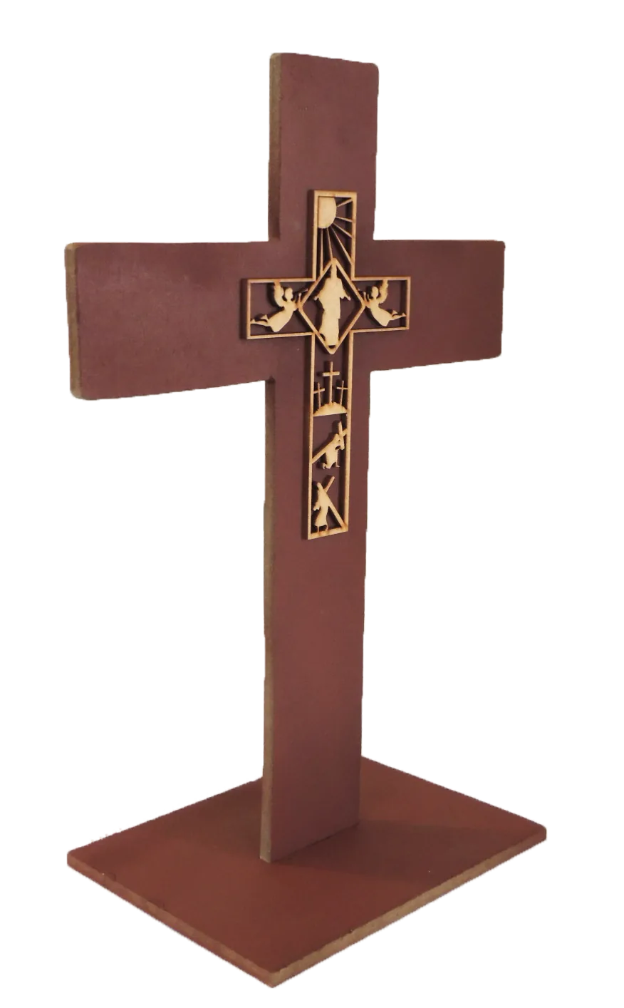Cruz Decorativa Calvario con Base — vista 2