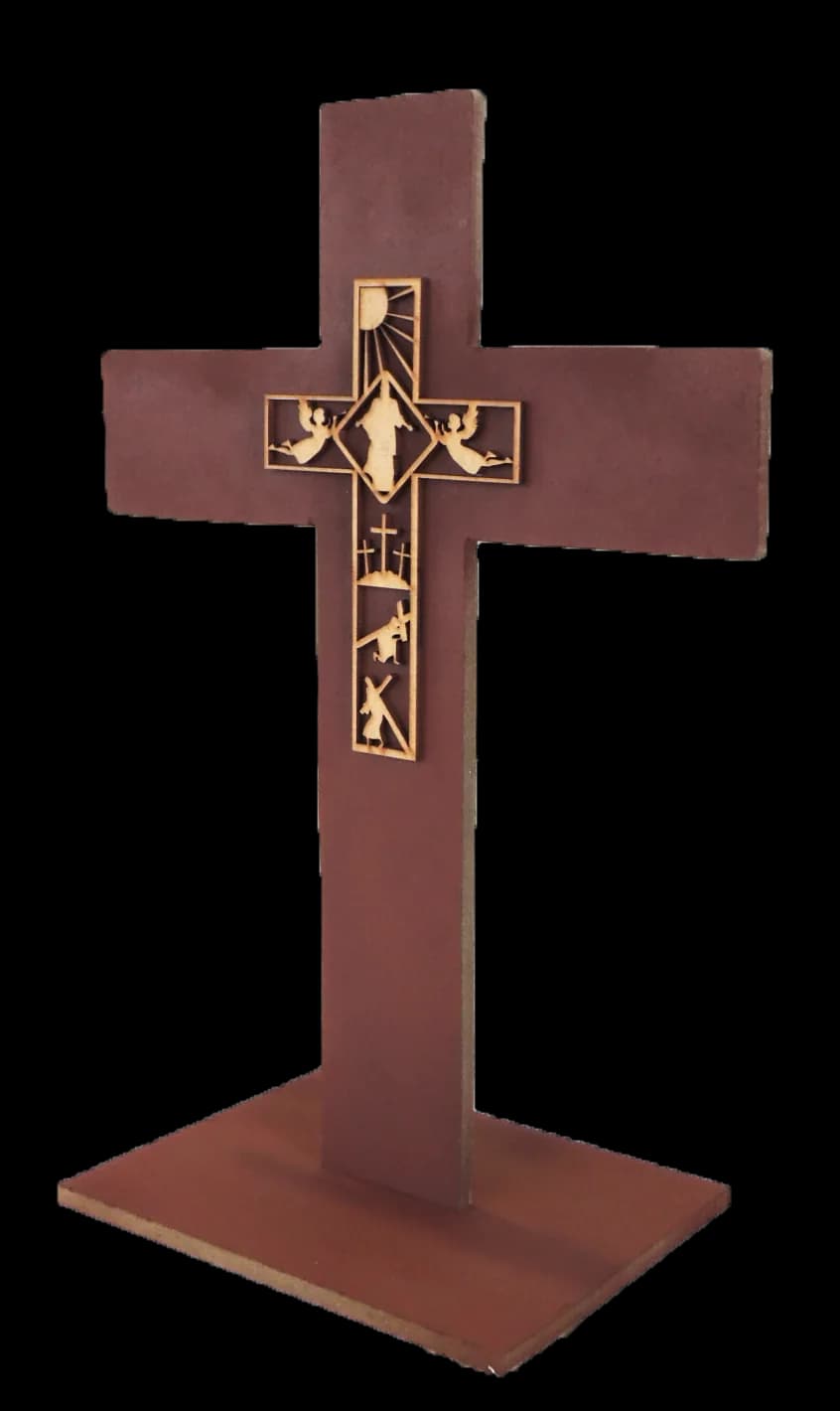 Cruz Decorativa Calvario con Base — vista 3