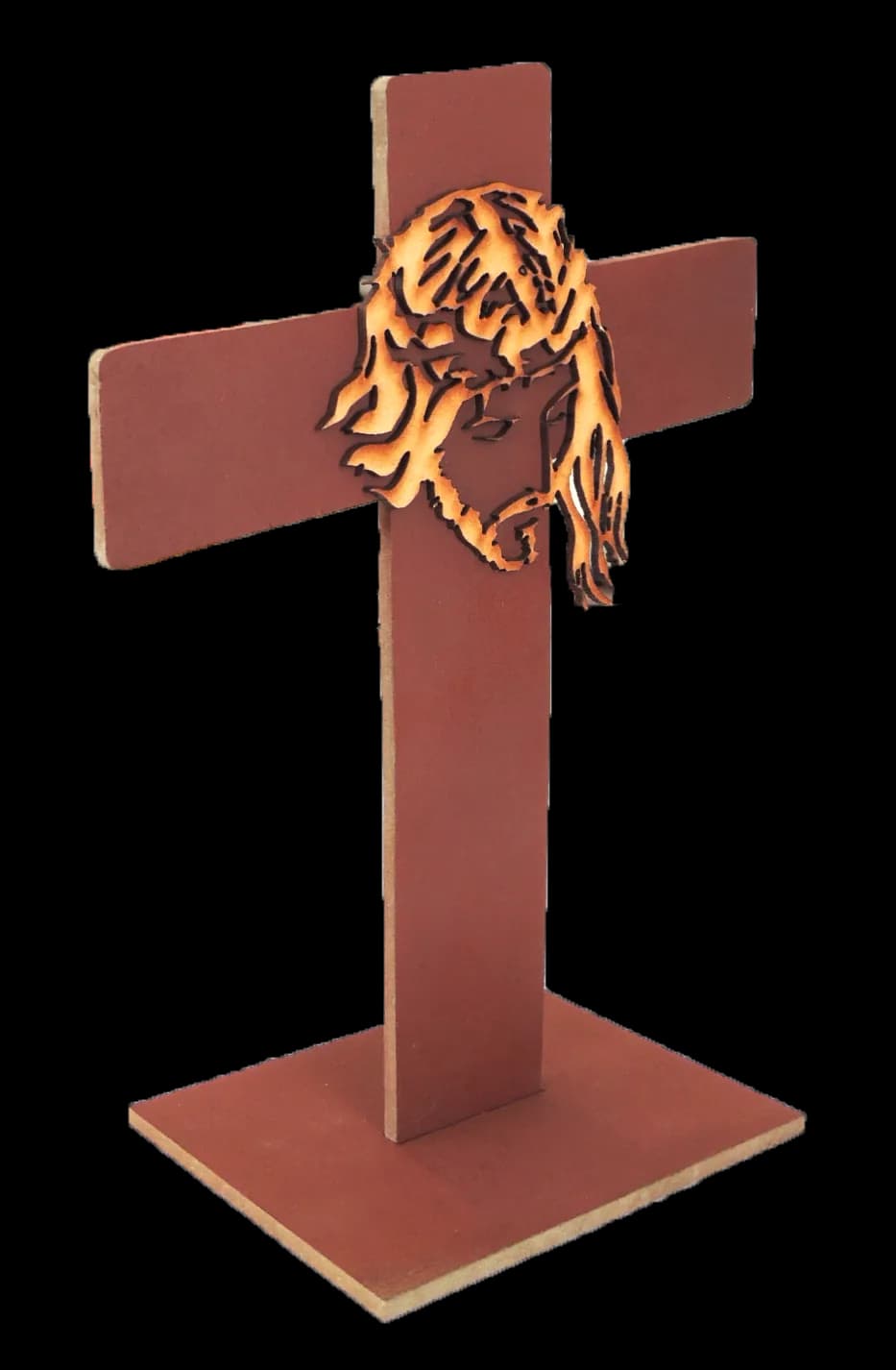 Cruz Decorativa Rostro de Jesús con Base — vista 2