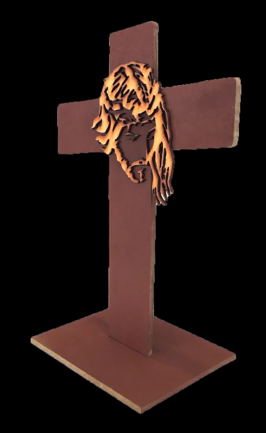 Cruz Decorativa Rostro de Jesús con Base — vista 3