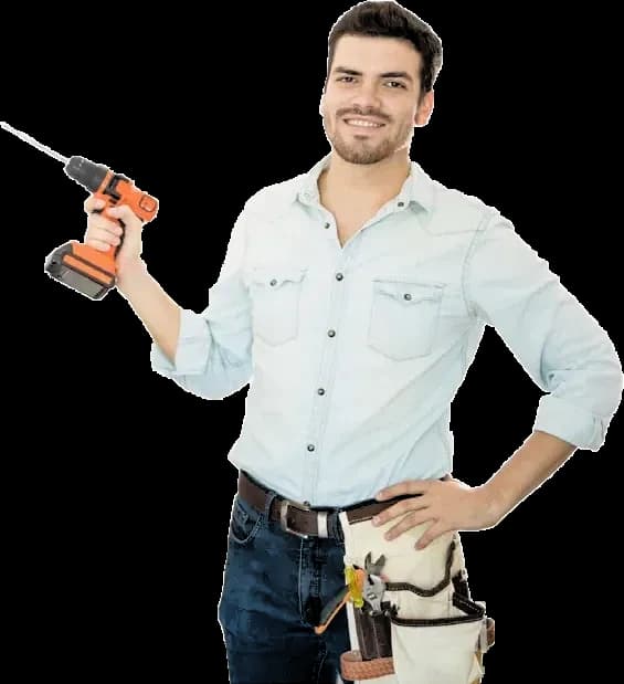 Técnico instalando un perchero decorativo
