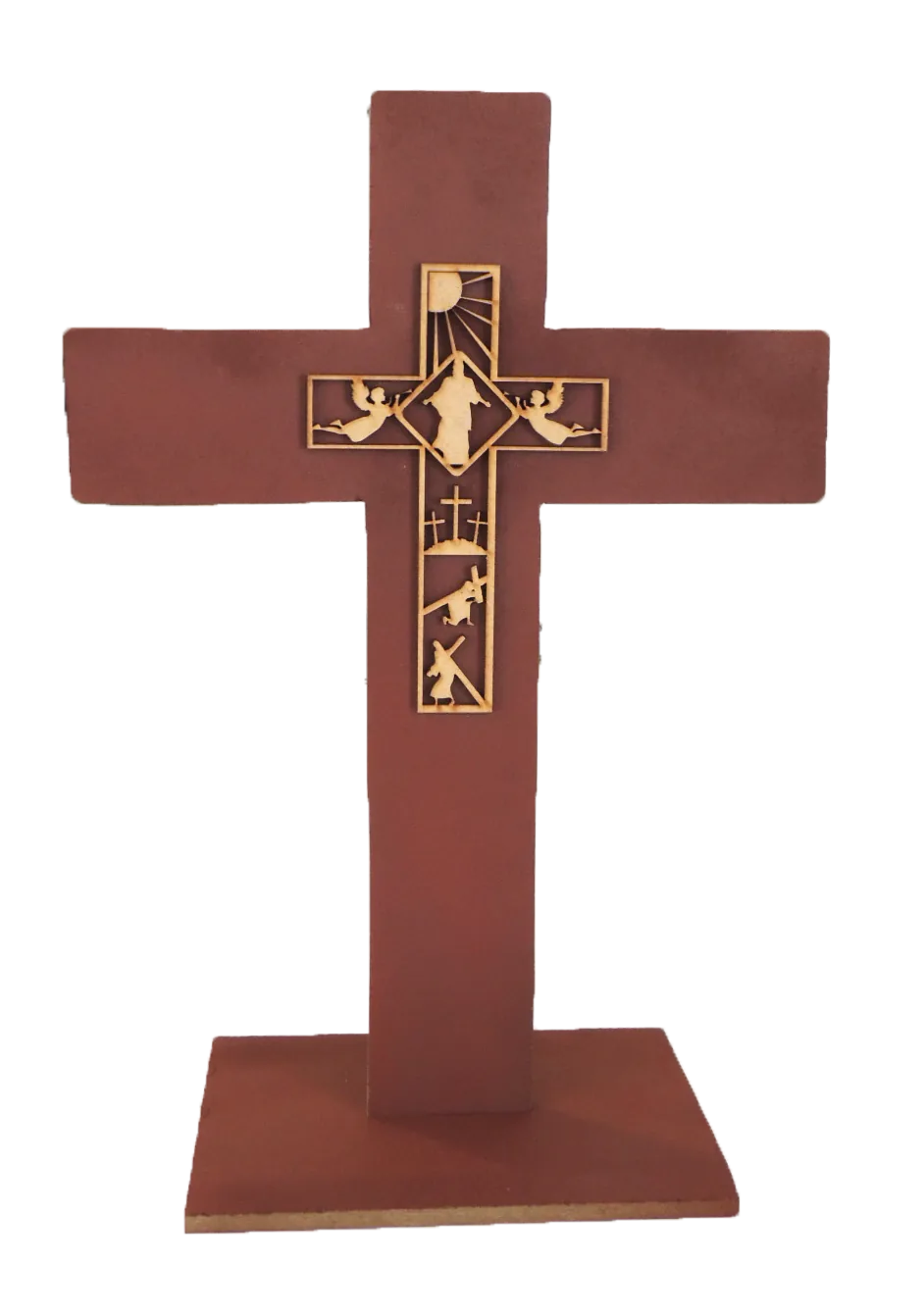 Cruz Decorativa Calvario con Base