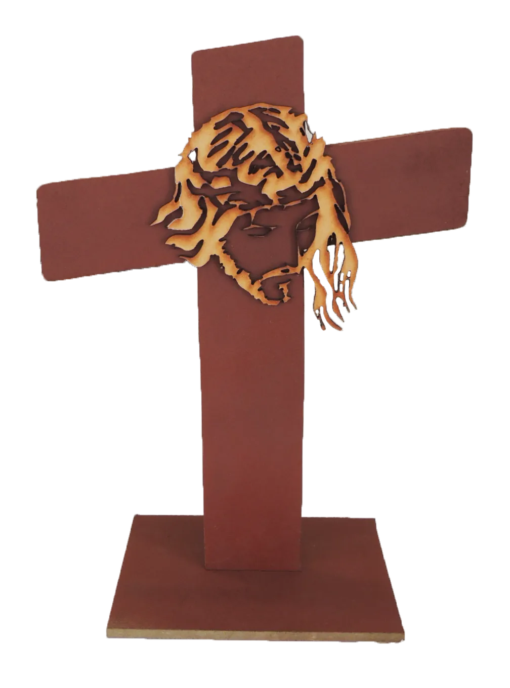 Cruz Decorativa Rostro de Jesús con Base